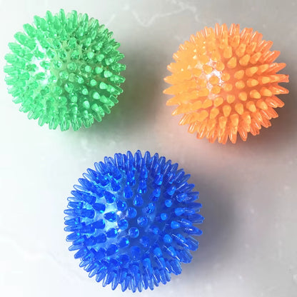 1PCS Soundmaking Toy Soft Sting Massage Elastic Ball Tooth Cleaning TPR Training Pet Teeth Chewingthorn Balls Pet Accessories