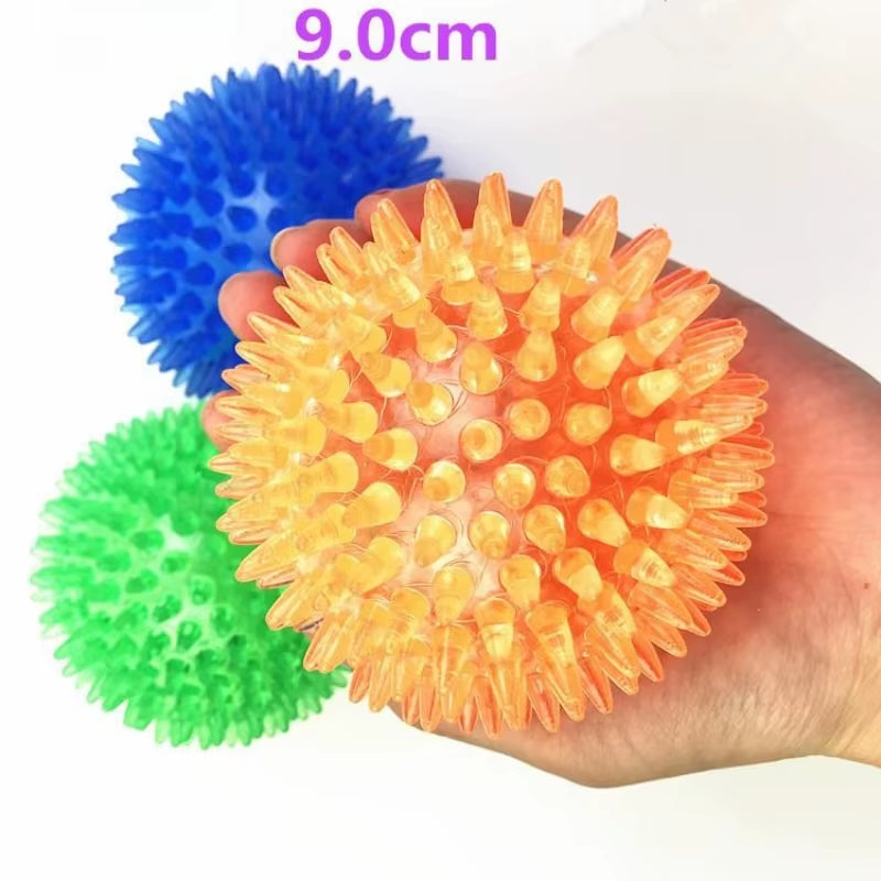 1PCS Soundmaking Toy Soft Sting Massage Elastic Ball Tooth Cleaning TPR Training Pet Teeth Chewingthorn Balls Pet Accessories
