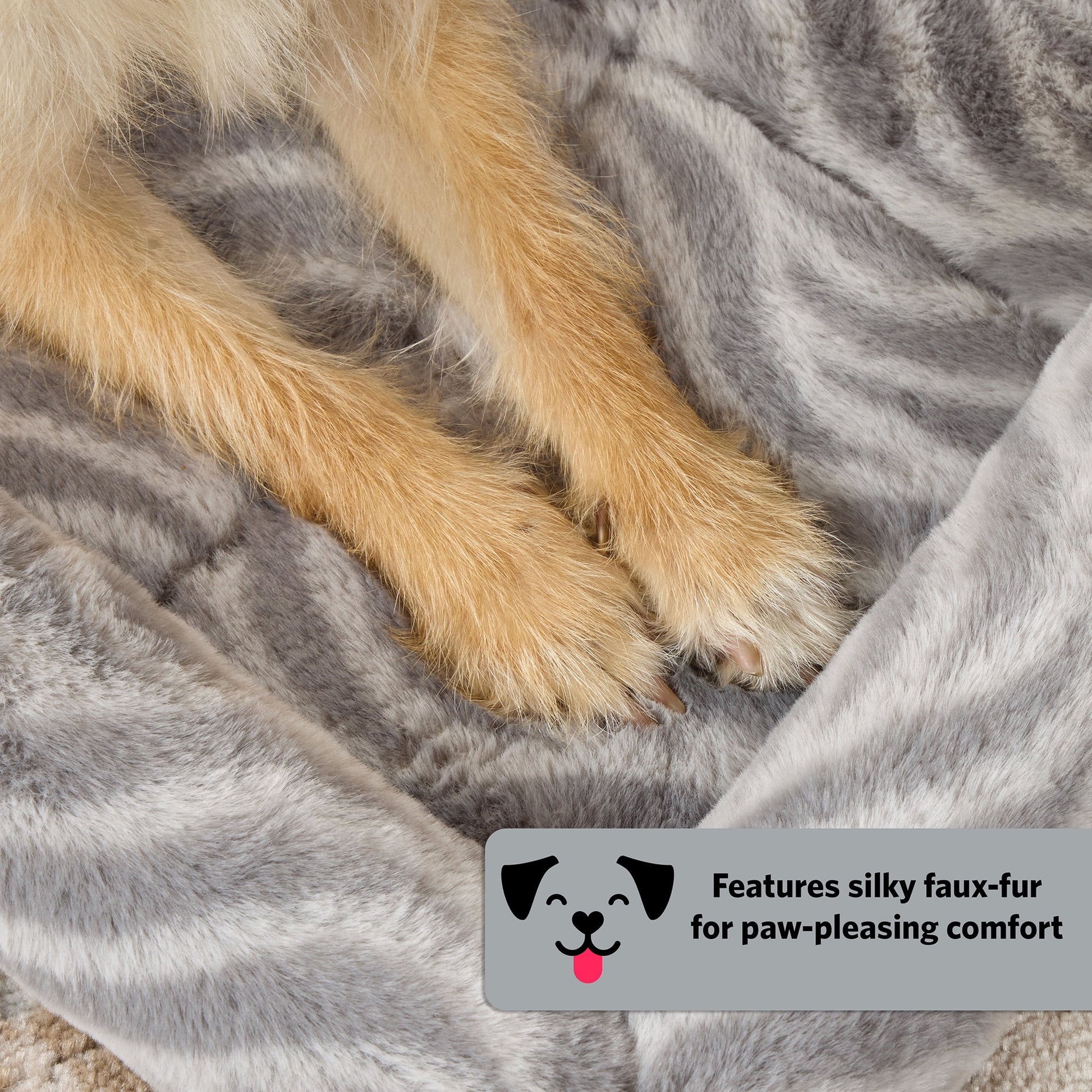 48Inch Gray Wave Pet Bed for Large Dog/Cat with Slip Resist Bottom