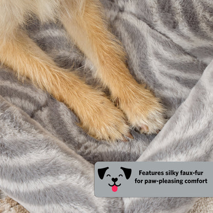 48Inch Gray Wave Pet Bed for Large Dog/Cat with Slip Resist Bottom