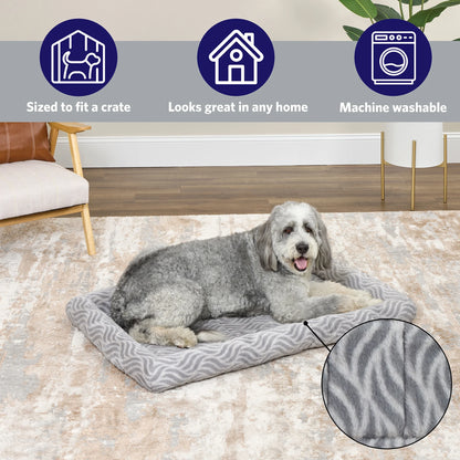 48Inch Gray Wave Pet Bed for Large Dog/Cat with Slip Resist Bottom