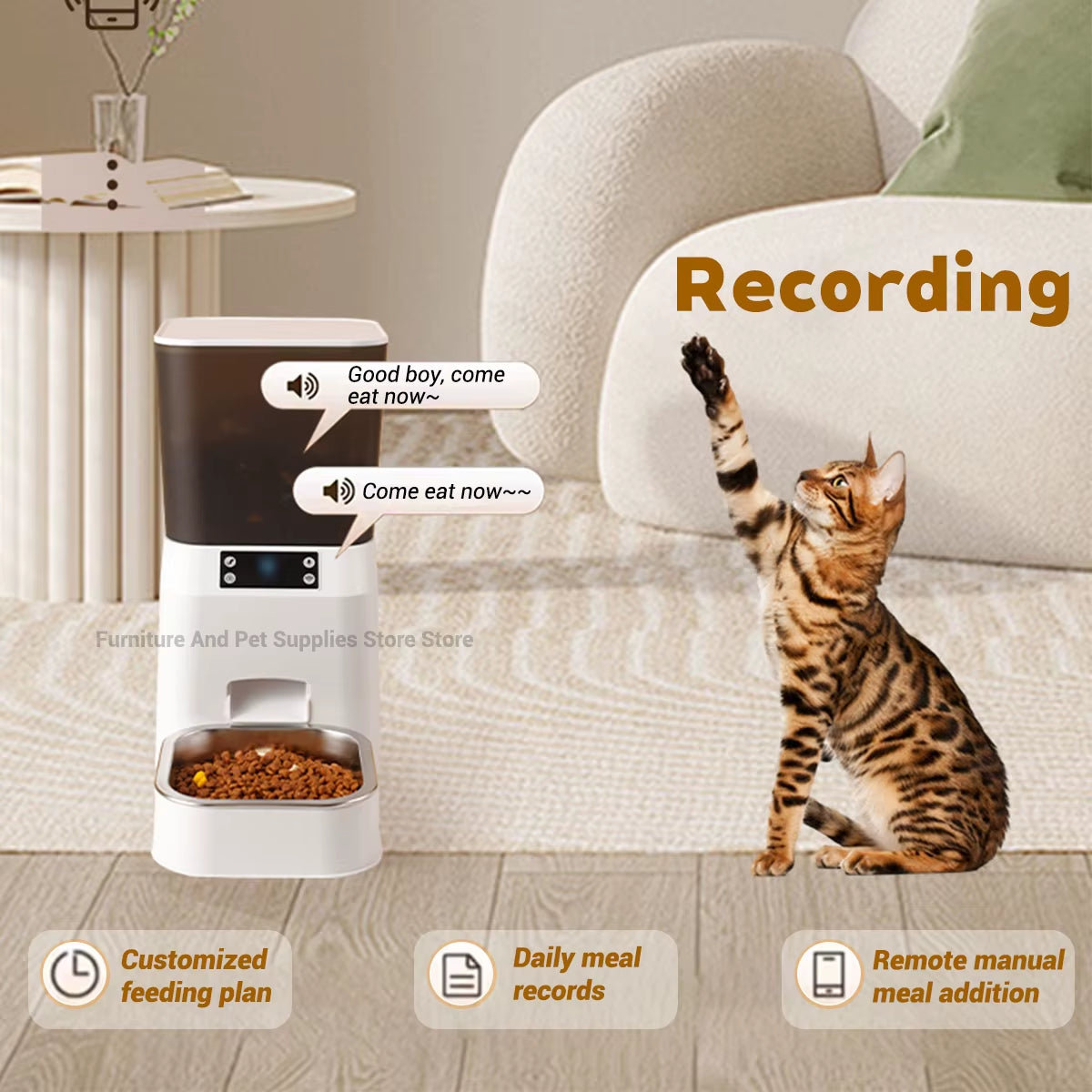 4.5L Smart Pet Feeder Automatic Cat Feeder Dog Slow Feeder Timed and Quantified Automatic Cat Food Dispenser Cat and Dog Bowl