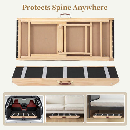 17" Extra Wide Dog Ramp for Couch Bed Car, Adjustable Height Wooden Pet Ramp for Dogs Cats, Stable Foldable Pet Steps (Supports up to 200LBS)