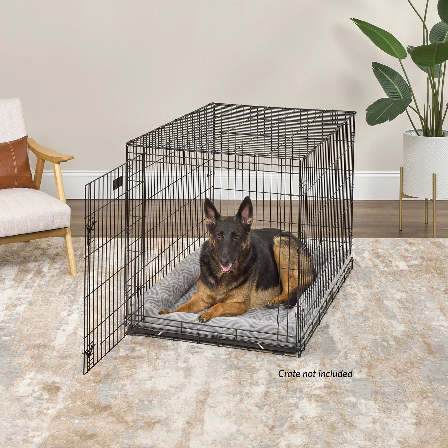 48Inch Gray Wave Pet Bed for Large Dog/Cat with Slip Resist Bottom