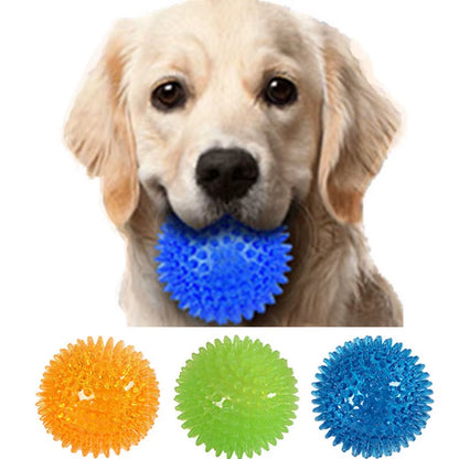 1PCS Soundmaking Toy Soft Sting Massage Elastic Ball Tooth Cleaning TPR Training Pet Teeth Chewingthorn Balls Pet Accessories