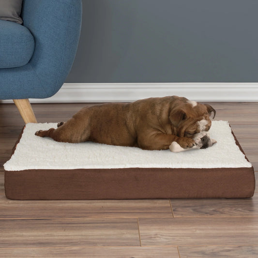 Orthopedic Memory Foam Pet Bed - Brown, 30" X 20.5"