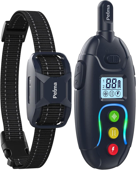 Dog Shock Collar,Dog Collar for Small Medium Large Dogs,Dog Training Collar,Waterproof,Rechargeable,Streaming Color Lights,Dog Training Collar with Remote