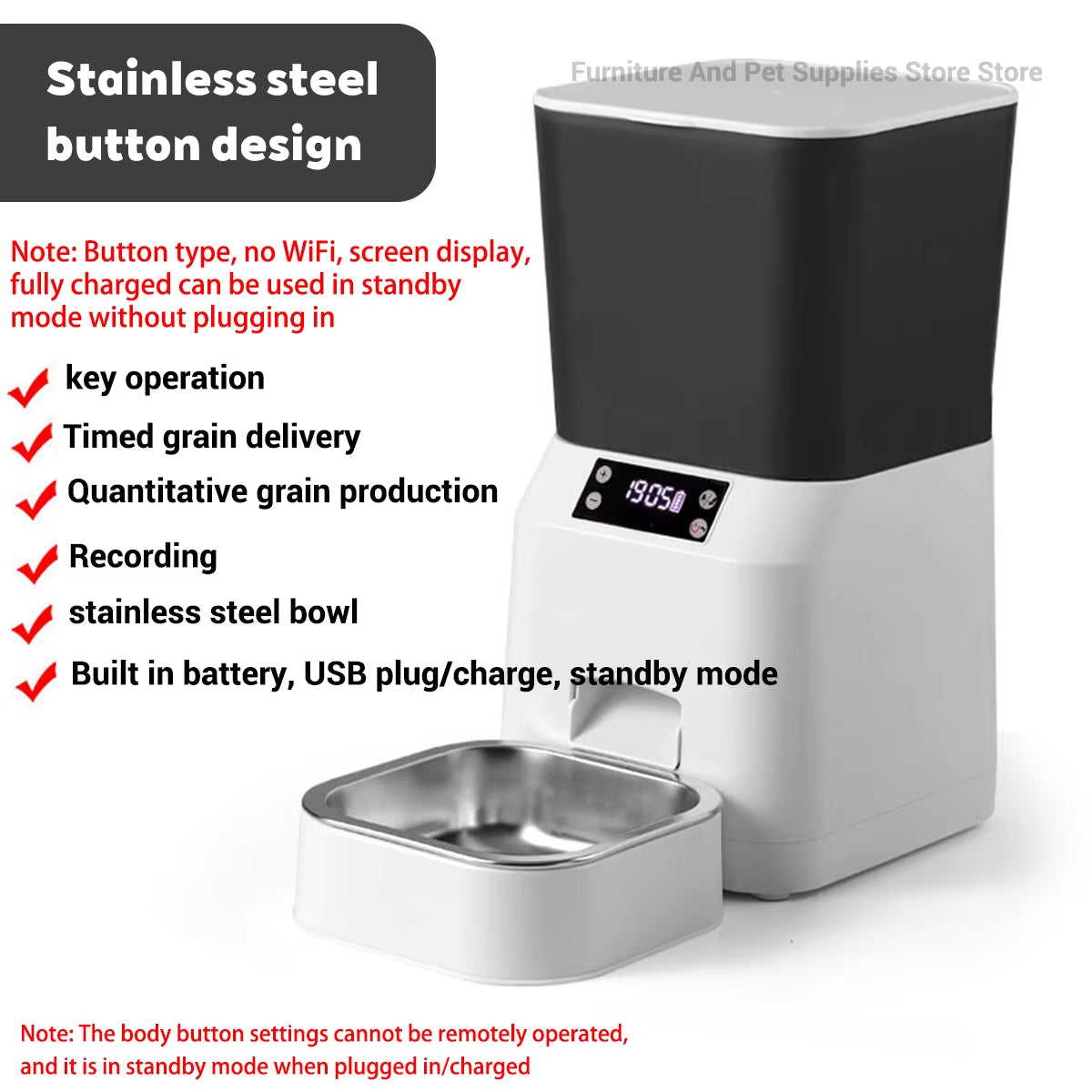 4.5L Smart Pet Feeder Automatic Cat Feeder Dog Slow Feeder Timed and Quantified Automatic Cat Food Dispenser Cat and Dog Bowl