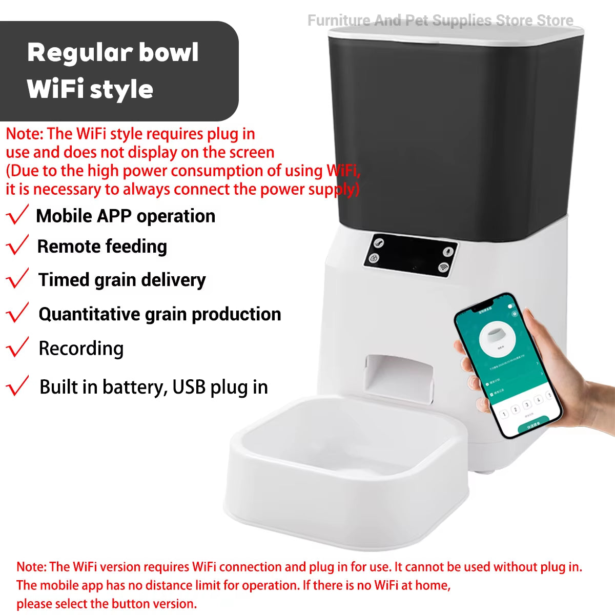 4.5L Smart Pet Feeder Automatic Cat Feeder Dog Slow Feeder Timed and Quantified Automatic Cat Food Dispenser Cat and Dog Bowl
