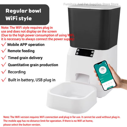 4.5L Smart Pet Feeder Automatic Cat Feeder Dog Slow Feeder Timed and Quantified Automatic Cat Food Dispenser Cat and Dog Bowl