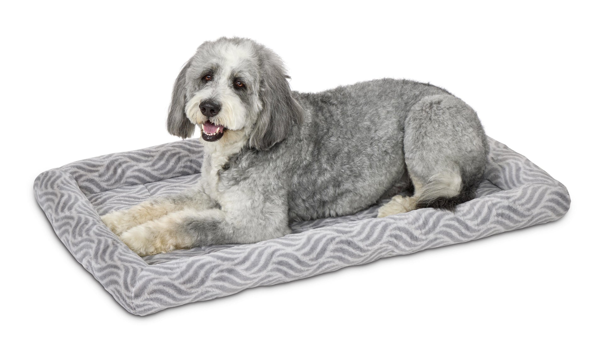 48Inch Gray Wave Pet Bed for Large Dog/Cat with Slip Resist Bottom