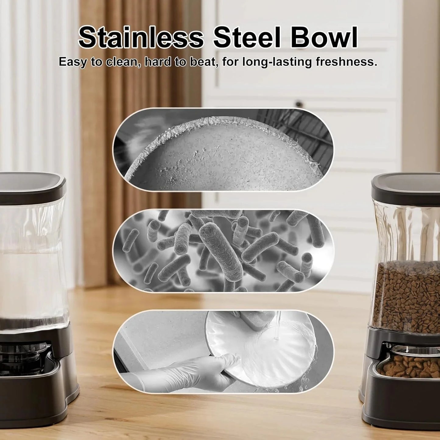 Automatic Cat Feeder and Food Dispenser Gravity Pet Feeder Cat Dog Bowls for Water and Food 2Pcs