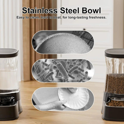 Automatic Cat Feeder and Food Dispenser Gravity Pet Feeder Cat Dog Bowls for Water and Food 2Pcs