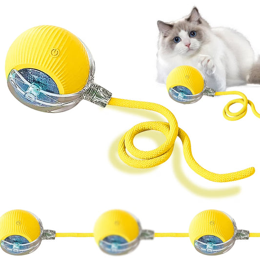 Interactive Cat Toy Ball, 2025 Upgraded Cat Toys for Bored Indoor Adult Cats, Smart Self Rolling Interactive Dog Ball Toys, Automatic Moving Peppy Pet Ball for Cats Kitten