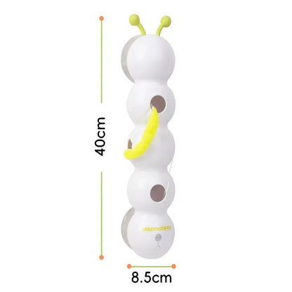 Caterpillar Interactive Cat Toy Motion Activated Wack a Worm Post Toy Rechargeable Automatic Teasing Cat Toy with Tail for Cats