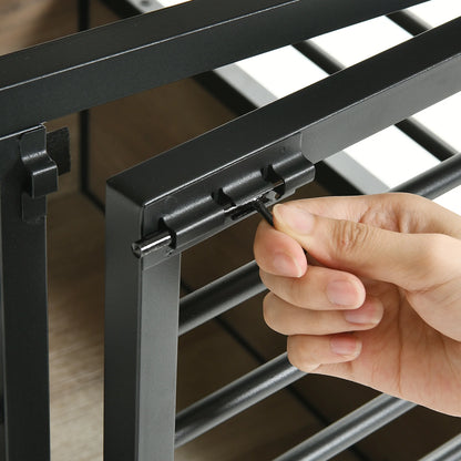 23.6" Dog Crate Furniture Wooden Dog House with Wheels, Dog Kennel Indoor for Small Medium Dogs - Brown & Black