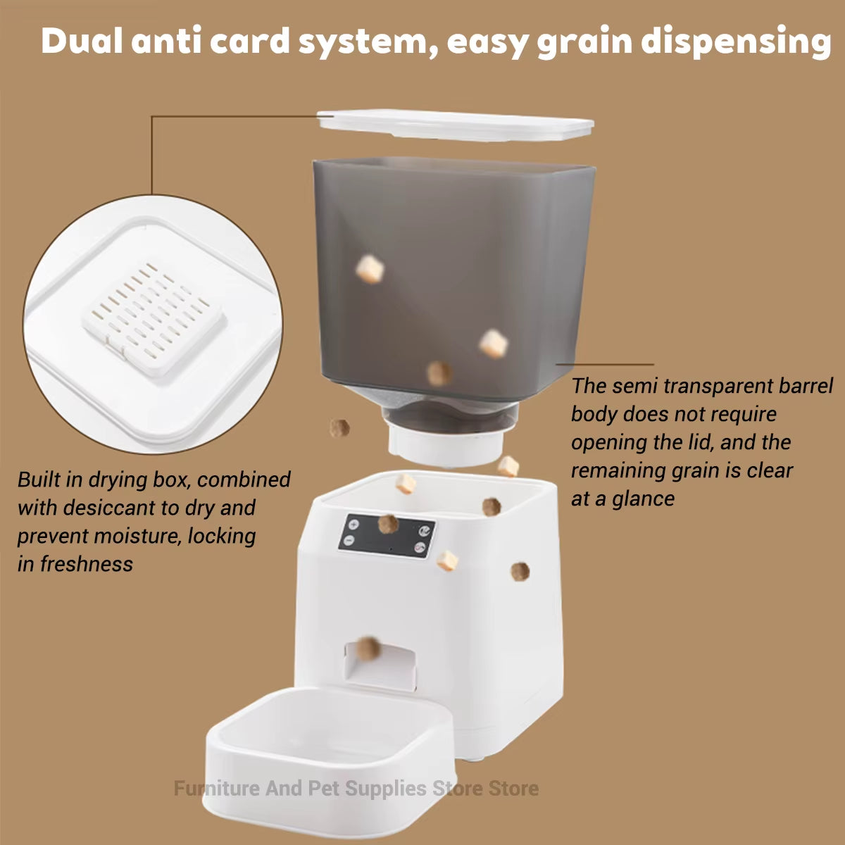 4.5L Smart Pet Feeder Automatic Cat Feeder Dog Slow Feeder Timed and Quantified Automatic Cat Food Dispenser Cat and Dog Bowl