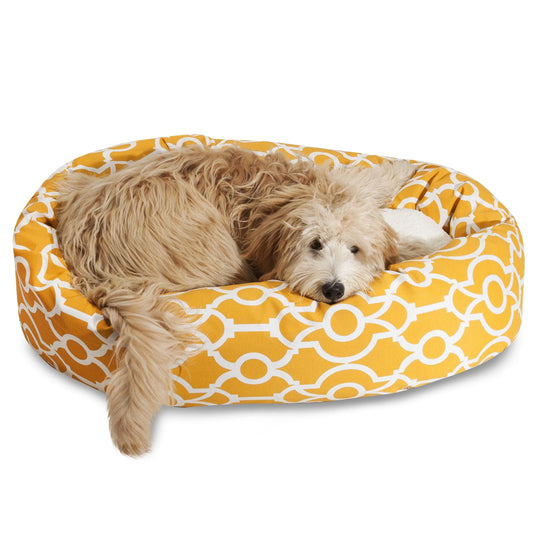 Sherpa Athens Bagel Pet Bed for Dogs, Calming Dog Bed Washable, Large, Citrus